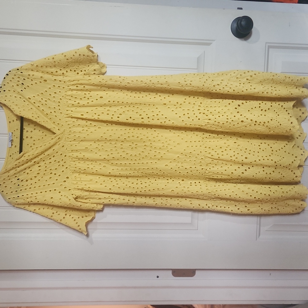Yellow Eyelet Dress